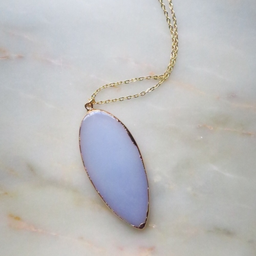🌊 Sea Glass 18K Long Necklace - Picture 4 of 5